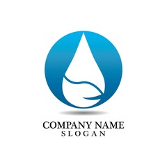 Nature leaf and water logo combination. Business Logo Template Design, Emblem, Design concept, Creative Symbol, Icon