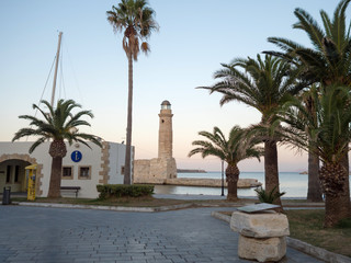 Fototapeta na wymiar The venetian port of Rethymno in Crete