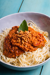crab fat pasta with fried garlic also known as aligue pasta in the Philippines