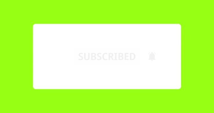 Pop-up banner for Subscribe on green screen so you can easily put it into your scene or video., Click the Bell Icon. Clicking a Subscribe Button and Bell Notification.