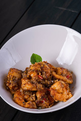 sweet spicy salted egg fried prawn