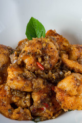sweet spicy salted egg fried prawn