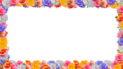 floral frame created from flowers, suitable for text