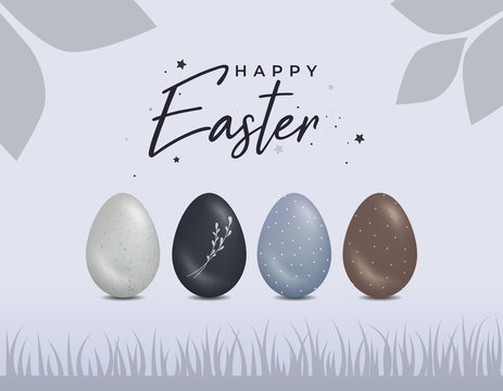 Happy Easter postcard vector illustration