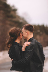 couple in love dancing from the back