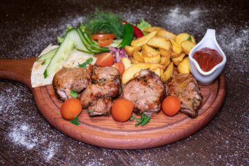 roasted chicken with vegetables