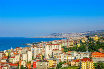 Fototapeta na wymiar Akcaabat, Trabzon, Turkey, 26 June 2008: New City View