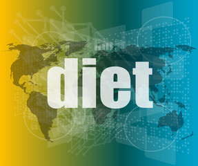 diet word on digital touch screen