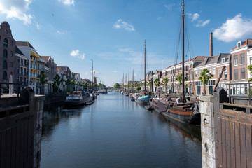 Fototapeta na wymiar The historic Delfshaven area of Rotterdam, The Netherlands.