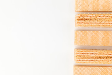 Wafer pastry on white background