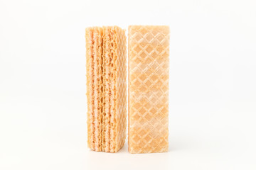 Wafer pastry on white background