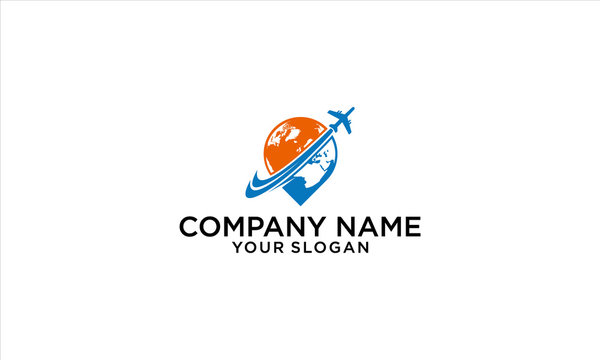 combination of globe, location and travel logo design