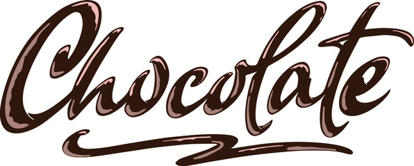 Chocolate lettering calligraphy style design - for label, sticker, t-shirt