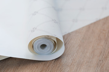 modern wallpaper on a wooden table in the room