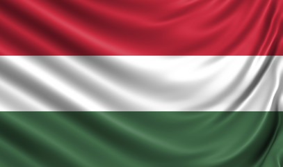 Waving flag of the country of the European Union. 3d illustration