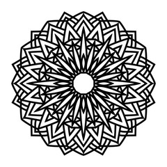 Circular pattern in form of mandala for Henna, Mehndi, tattoo, decoration. Decorative ornament in ethnic oriental style. Coloring book page.