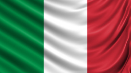 Waving flag of the country of the European Union. 3d illustration