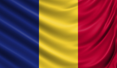 Waving flag of the country of the European Union. 3d illustration