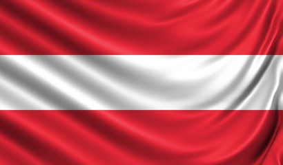 Waving flag of the country of the European Union. 3d illustration