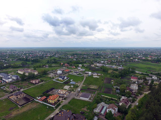 Fototapeta na wymiar Aerial view of the saburb landscape (drone image). Near Kiev ,Ukraine