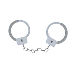Steel closed handcuffs to detain people