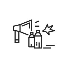 Revolution line black icon. Civil unrest, vandalism. Social protest. Pictogram for web page, mobile app, promo. Editable stroke.