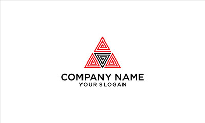 combination of line and triangle logo design