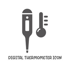 Digital temperature icon simple flat style vector illustration.