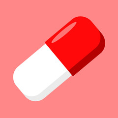 Capsule pill medicine red and white