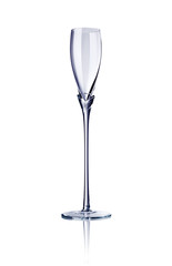 Champagnerglas isliert auf weißem Untergrund