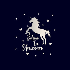 shine unicorn heart animal tee illustration art vector