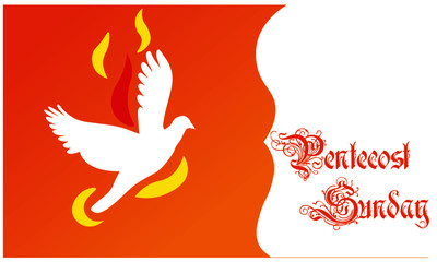 Pentecost Sunday, Typography for print or use as poster, card, flyer or Banner 