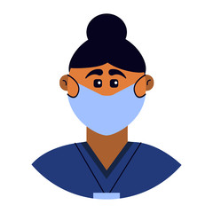 Doctor in mask. Medical worker face.