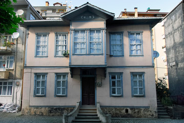 Fototapeta premium TRABZON, TURKEY - SEPTEMBER 24, 2009: Historical Mansion, Traditional Architecture. Surmene District, Local
