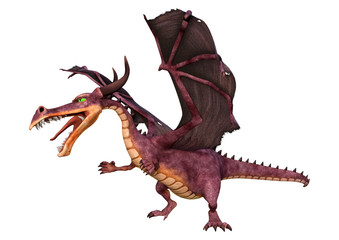 Fototapeta premium 3D Rendering Fairy Tale Dragon on White
