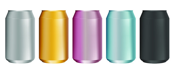 Vector - Blank vector aluminium can, for different designs of beer, lager, alcohol, soft drinks, soda, lemonade, cola, energy drink, juice, water etc.