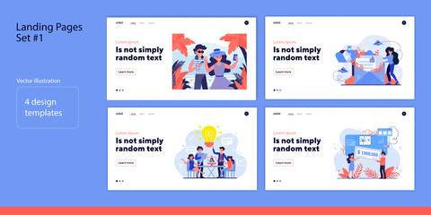 Set of various people and life moments. Flat vector illustrations of men and women winning, brainstorming, traveling. Lifestyle and work concept for banner, website design or landing web page