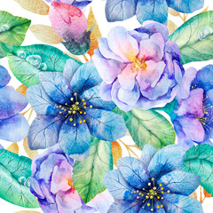 blue flowers pattern