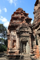Temple &agrave; Angkor, Cambodge	