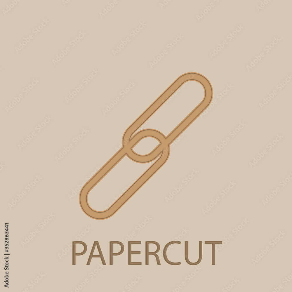 Poster chain papercut icon. simple glyph, flat vector of web icons for ui and ux, website or mobile applica