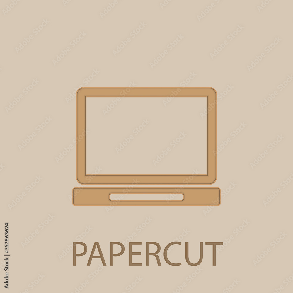 Poster set-top box papercut icon. simple glyph, flat vector of web icons for ui and ux, website or mobile a