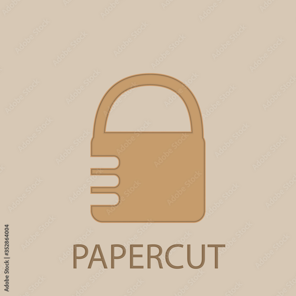 Poster combination lock papercut icon. simple glyph, flat vector of web icons for ui and ux, website or mob