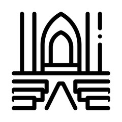 view inside catholic church icon vector. view inside catholic church sign. isolated contour symbol illustration