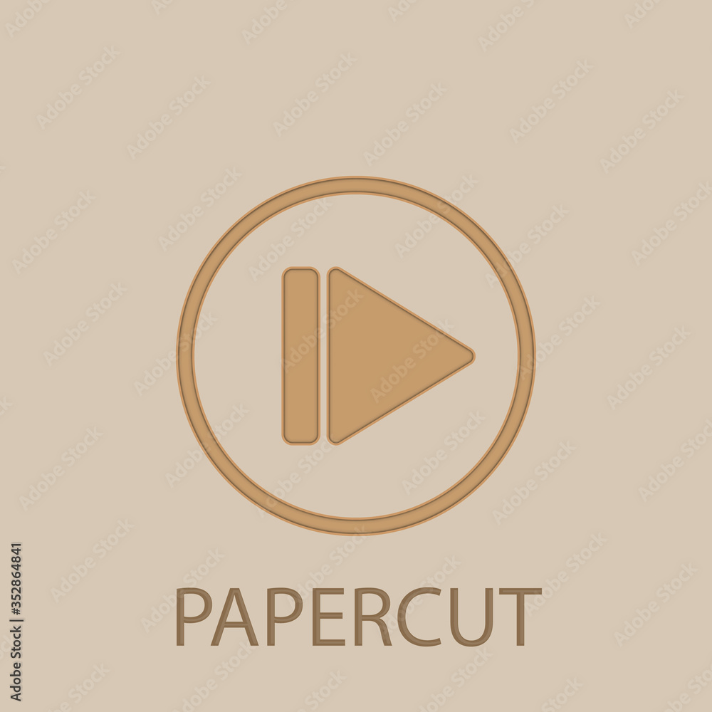 Aufkleber slow-motion sign papercut icon. simple glyph, flat vector of web icons for ui and ux, website or mob