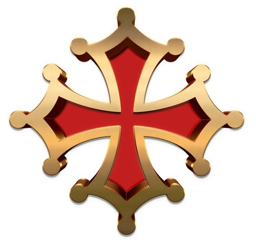 Croix occitane ou croix du languedoc dorée