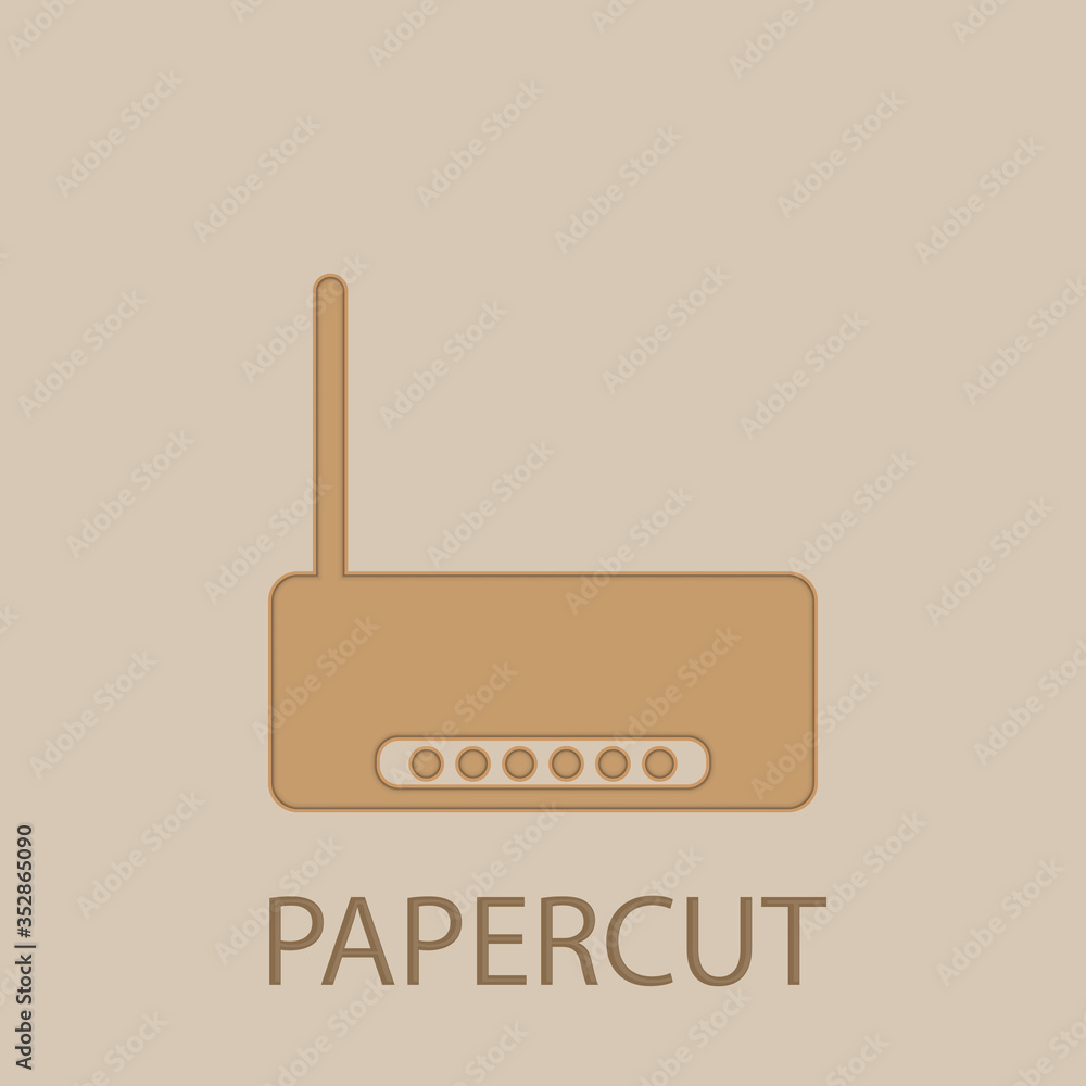 Poster modem papercut icon. simple glyph, flat vector of web icons for ui and ux, website or mobile applica