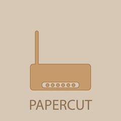 Modem papercut icon. Simple glyph, flat vector of web icons for ui and ux, website or mobile application