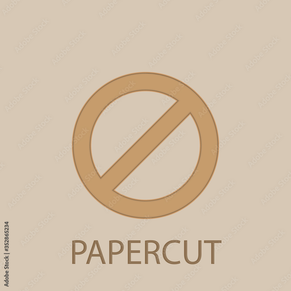 Aufkleber prohibition papercut icon. simple glyph, flat vector of web icons for ui and ux, website or mobile a