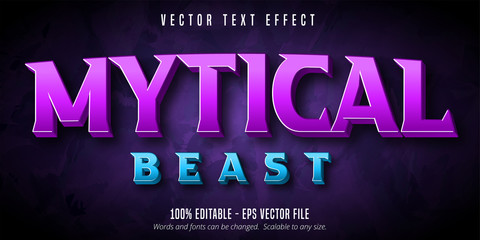 Mytical beast text, 3d editable text effect