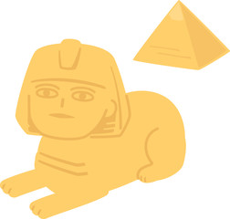 デフォルメされたスフィンクスとピラミッド